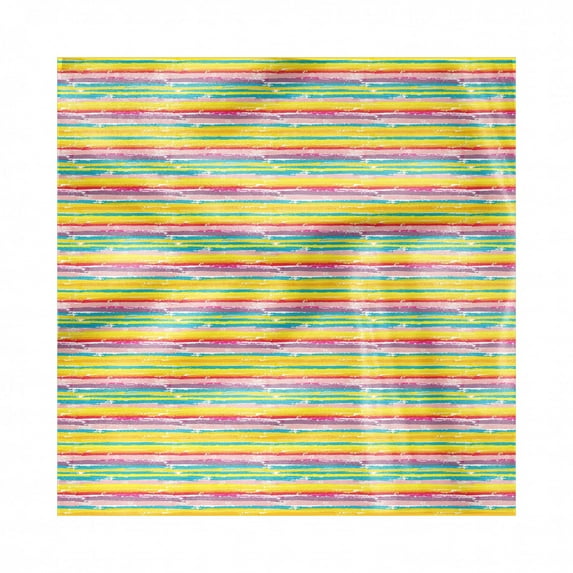 Colorful Decorative Napkins Set of 4, Hand Drawn Brush Marks with Rainbow Theme Paint Smear Stripes Design Worn out Look, Silky Satin Fabric for Brunch Dinner Party, 18", Multicolor, by Ambesonne