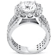 thumbnail image 3 of Pompeii 4 1/2ct Cushion Halo Diamond 3-Row Engagement Ring 14k White Gold Lab Grown, 3 of 5
