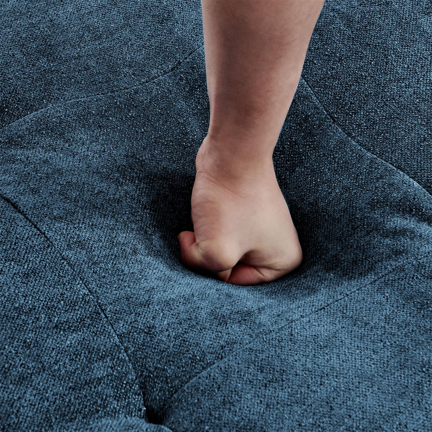 Demi Bonn 108" Modular L Shaped Sectional Sofa, Wide Deep Seat Convertible Linen Couch Set for Living Room & Office, No Assembly, Blue