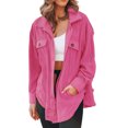 thumbnail image 1 of Ladies Spring and Fall Solid Color Lapel Double Side Slit Single Breasted Fashion Fleece Asymmetric Casual Coats, 1 of 5