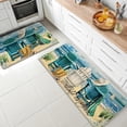 thumbnail image 2 of Summer Blue Sea Chairs Beach Decorative Kitchen Rugs Set of 2, Ocean Seagull Sailboat Kitchen Mat Coastal Non-Slip Floor Mat, Nautical Home Kitchen Decorations 17x29 and 17x47 Inch, 2 of 6