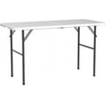 thumbnail image 3 of 4 FT Folding Table, Plastic Portable Tables for Dining Parties Card Picnic Camping, Granite White, 3 of 8