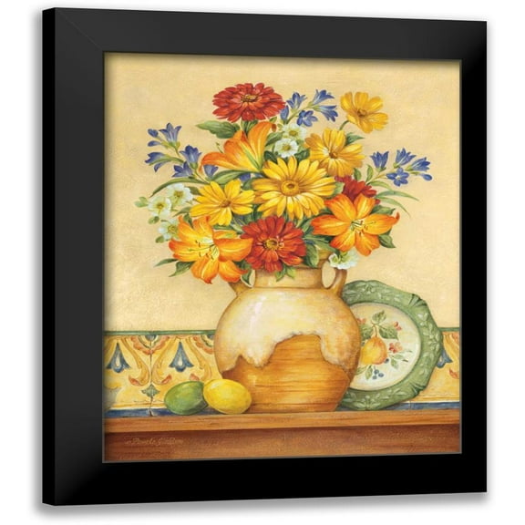 Gladding, Pamela 12x14 Black Modern Framed Museum Art Print Titled - Salsa Lilies
