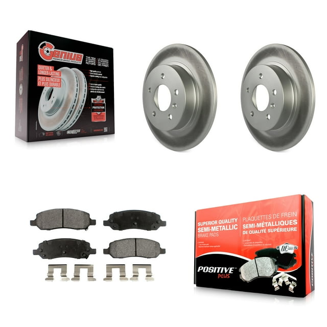 Transit Auto Rear Coated Disc Brake Rotors and Semi-Metallic Pads Kit for Car 2006-2011 Buick Lucerne Cadillac DTS KGF-102270