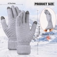 thumbnail image 2 of 2 Pairs Women's Winter Touchscreen Gloves Warm Fleece Lined Knit Gloves Elastic Cuff Winter Texting Gloves, 2 of 7