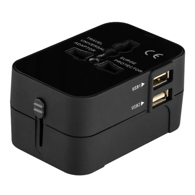 Universal Travel Plug Adapter - 2 USB Ports Power Adapter Worldwide Wall Charger for USA, EU, , AUS