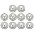 thumbnail image 1 of Uxcell 10pcs 35L Botones de Perla Sintética Plateados de 22mm 7/8" Reemplazo de Botones de Costura para Abrigos, Ropa, Decoración de Bricolaje y Manualidades #6, 1 of 7