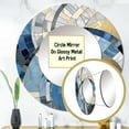 thumbnail image 3 of Designart "Constructing Blue Realms in Blue and Gold I" Abstract Shapes Round Mirror Wall Décor Coastal - Large Blue Round Mirror - Round Mirror 29" x 29" Inch, 3 of 5