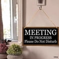 thumbnail image 2 of MUCHENGGIFT Meeting in Progress Please Do Not Disturb Wood Hanging Door Sign for Office Commerical Use, 5.9x11.8inch, 2 of 5