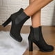 thumbnail image 3 of NECHOLOGY Botas Mujer Adulto Femenino Zapatos Botines mujer Botas sin cordones con tacón grueso y punta redonda para mujer, botines clásicos y versátiles de tacón de talla grande (Black, 8), 3 of 6