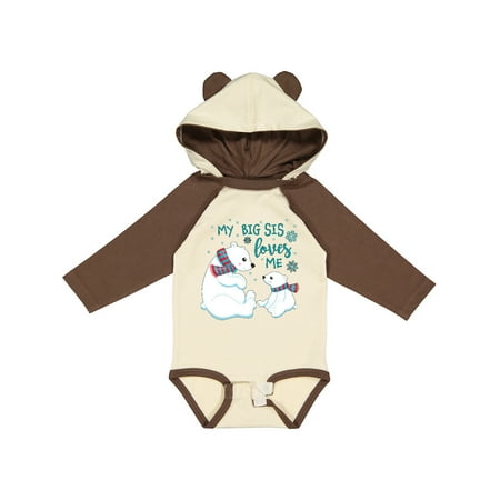 

Inktastic My Big Sis Loves Me- Cute Polar Bears Gift Baby Boy or Baby Girl Long Sleeve Bodysuit