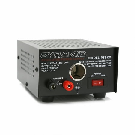 PYRAMID PS9KX - Bench Power Supply, AC-to-DC Power Converter with Car/Vehicle Power Outlet (5