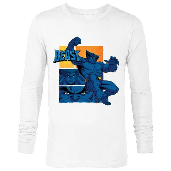 Marvel Studios X-Men ’97 Beast Logo Action Panels- Long Sleeve T-Shirt for Men - Customized-White