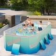 thumbnail image 6 of HDUTNGISN 102"Foldable Swimming Pool for Kids & Family,Non-Inflatable Pool with Metal Frame,Iceland Blue, 6 of 9