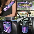 thumbnail image 4 of Yuyamidu Purple Butterfly Car Seat Cover for Women Steering Wheel Cover Auto Seat Belt Strap Pad Trash Can Car Air Vent Organizer Pocket Rearview Mirror Cover Cup Holder Key Chain 15 Pack, 4 of 7