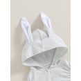 thumbnail image 6 of Bslissey Toddler Baby Hooded Jumpsuit 6M 12M 18M 24M 3T Sleeveless Zipper Front Pocket Bunny Ear Hoodies Rompers Infant Solid Color Casual Bodysuit Easter Clothes, 6 of 9
