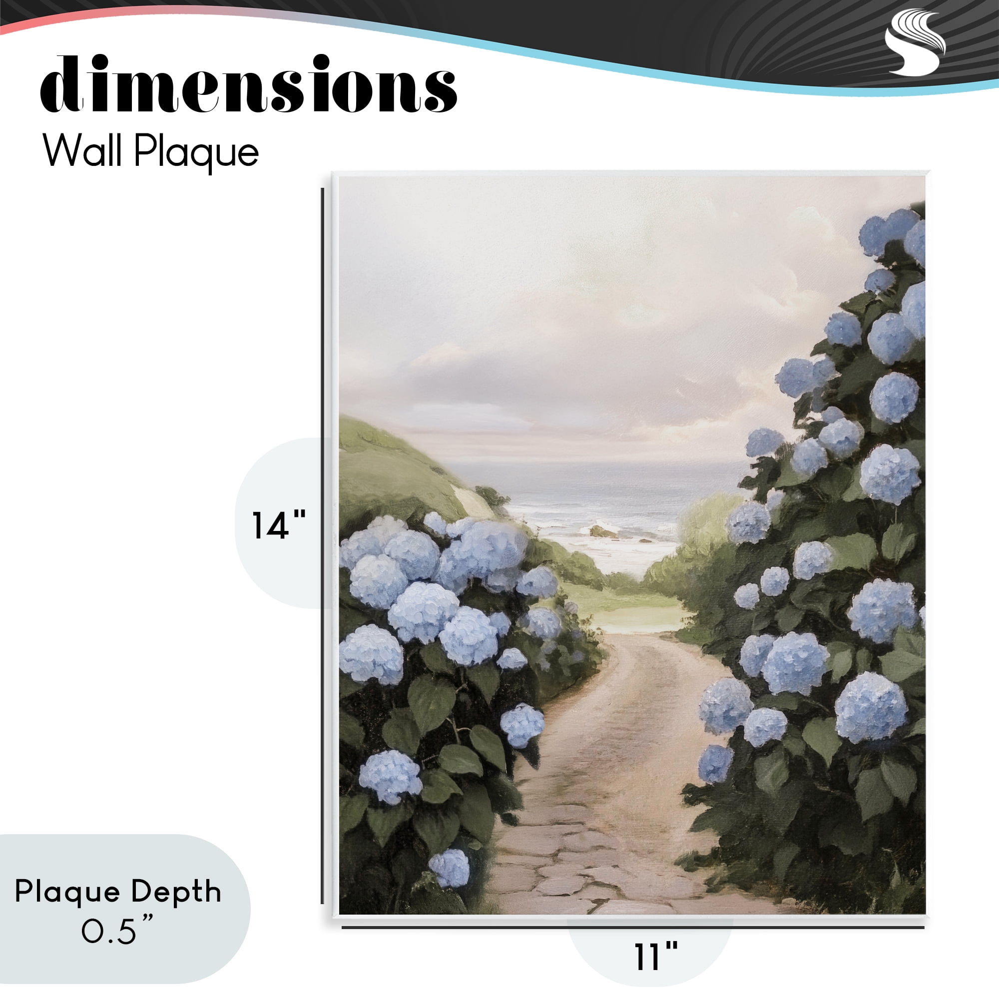 Stupell Industries Coastal Hydrangea Pathway Wall Plaque Art, design by Sisi and Seb