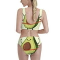 thumbnail image 3 of Daiia Avocado1 printed 2 piece Swimsuit Bikinis for Women High Waisted Racerback Bathing Suits Summer Tummy Control Scoop Neck Swimwear-Small, 3 of 8
