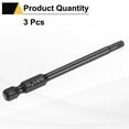thumbnail image 3 of Uxcell 3pcs T20 Torx Screwdriver Bit 1/4" Hex Shank 75mm/3" Length S3 Steel Magnetic Tamper Proof Star 6 Point Head Hex Screw Driver Bits, Black, 3 of 7
