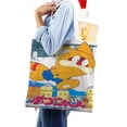 thumbnail image 4 of Pokonyan Bolso de tela con estampado de lienzo para mujer, bolsa de compras reutilizable y estética, con cremallera interior, regalo para mujer,40*40cm., 4 of 6