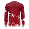 thumbnail image 6 of Men's Fashion Printed Round Neck Long Sleeve Bottoming Shirt Top with Christmas Snow Night Print for Seasonal Outfits and Daily Wear - Soft and Warm Men's Base Layer,Red,L, 6 of 7
