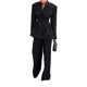 thumbnail image 1 of Traje de 2 Piezas con Blazer y Pantalón Abotonado para Mujer, Conjunto Informal de Blazer de Larga para Trabajo y Negocios Negro S, 1 of 9