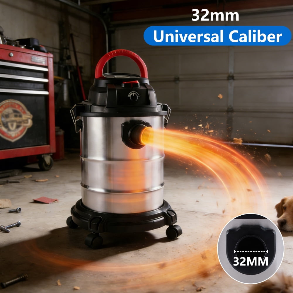 FFZ Wet Dry Vac, 8 Gallon, 6 Peak HP, 3 in 1 Shop Vacuum with Blowing Function, Wet/Dry Vacuum to Clean Floor, Upholstery, Gap, Car, Black