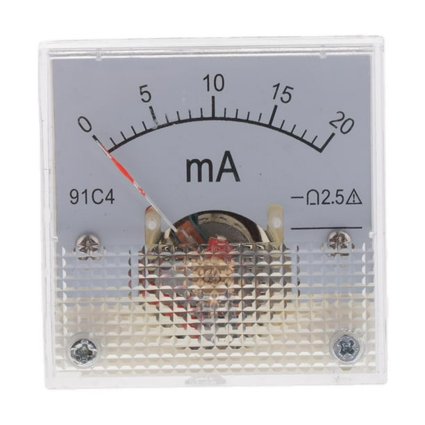 Amperímetro analógico rectangular para circuito automático u otros dispositivos de medición de voltaje Medidor de probador de amperímet 20mA Macarena Amperímetro Medidor de panel de corriente