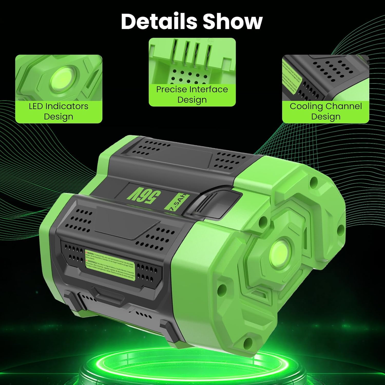 7.5Ah BA2800 Replacement for EGO Battery Replacement for 56V 7.5AH Compatible with EGO 56V BA2800T BA4200T BA5600T BA4200 BA1400 BA2800 Power Tools Battery