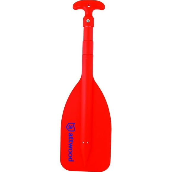 Attwood Pagaie Marine 11828-1 Pagaie Télescopique; Longueur Télescopique jusqu'à 3-1/2 Pieds; Orange; Poteau en Aluminium/lame en Plastique; Simple; Poignée de Paume