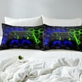 thumbnail image 4 of Erosebridal Gamepad King Sheet Sets, Gradient Neon Geometric Bed Sheets King, Blue Green Bedding King Size, Super Cozy Room Decoration, 4-Piece, 4 of 7