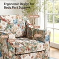 thumbnail image 3 of DREAMSIDEA Swivel Accent Chair, Swivel Barrel Chair, Upholstered Comfy 360 Degree Swivel Club Chair for Living Room/Bedroom/Waiting Room/Office(Floral Chair Orange Blooms, Set of 1), 3 of 6