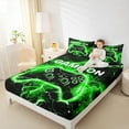thumbnail image 4 of jejeloiu Console Game Lovers Twin Sheet Sets,Green Black Gamepad Twin Fitted Sheet,Modern Video Games Flat Sheet For Boys Teens,Ultra Soft Home Decor,3 Pieces, 4 of 7