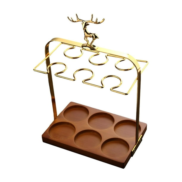 Estante para copas de vino Organizador de cristalería Base de madera Soporte para copas de vino Copa de vino blanco A