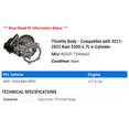 thumbnail image 2 of Throttle Body - Compatible with 2013 - 2022 Ram 5500 6.7L 6-Cylinder 2014 2015 2016 2017 2018 2019 2020 2021, 2 of 2