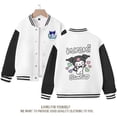 thumbnail image 1 of Abrigo de uniforme de béisbol con estampado de dibujos animados Sanrios, chaqueta Kawaii Kuromi Cinnamoroll, Top de manga larga, ropa para niños, 1 of 5