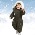 thumbnail image 2 of SGMVNU Baby Girls Snowsuit Toddler Boy Winter Hooded Zipper Romper Jacket Warm Coat Clothes Snowsuits Outfits for Kids Size 6-12 Months Army Green, 2 of 7