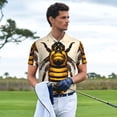 thumbnail image 3 of Balery Honey Bee Camisa Polo de Hombre con Estampado, de Manga Corta y Tejido Medio, Camisa Tipo Golf Polo-4X-Large, 3 of 6