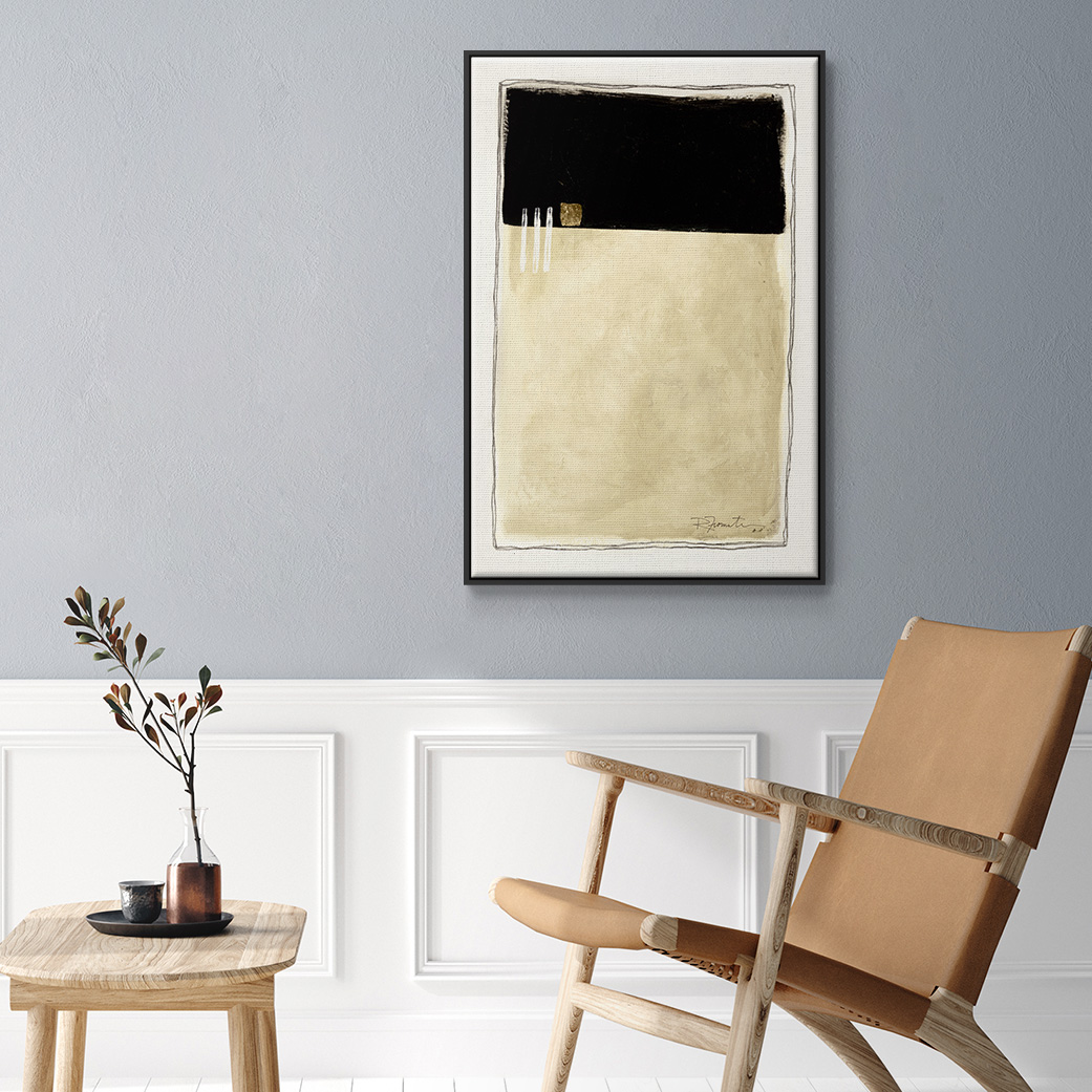 Inner Musing II Framed Premium Gallery Wrapped Canvas - Ready to Hang - 17 x 25 - Black Floating Frame