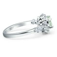 thumbnail image 2 of Natural Green Amethyst Prasiolite Size-7 Art Deco Round Flower Ring Vintage Style Halo CZ Wedding Engagement Ring 925 Sterling Silver Gifts For Her, 2 of 6