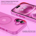 thumbnail image 3 of BENTOBEN Case for iPhone 16 [Compatible with Mag-Safe], 6.1" Metal Lens Frame Button Frame Hard Tpu Matte Magnetic Anti-Fingerprint Shockproof Protective Cover for iPhone 16, Dark Purple, 3 of 9