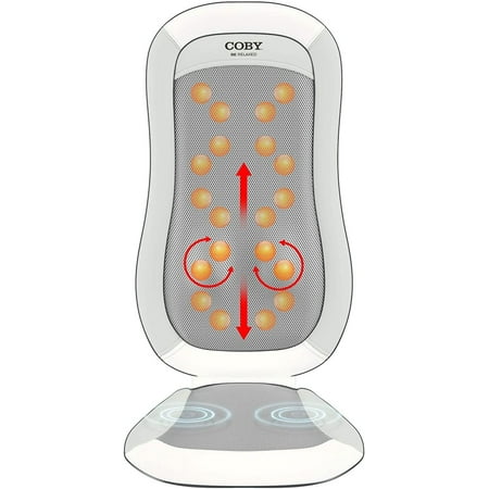 Coby Shiatsu Massage Cushion with Heat | Deep Tissue Kneading Therapeutic Chair Pad for Upper/Lower Back  Shoulder  Waist & Thighs | Soft 3D Rolling Balls & Vibrating Seat for Full Body Pain Relief