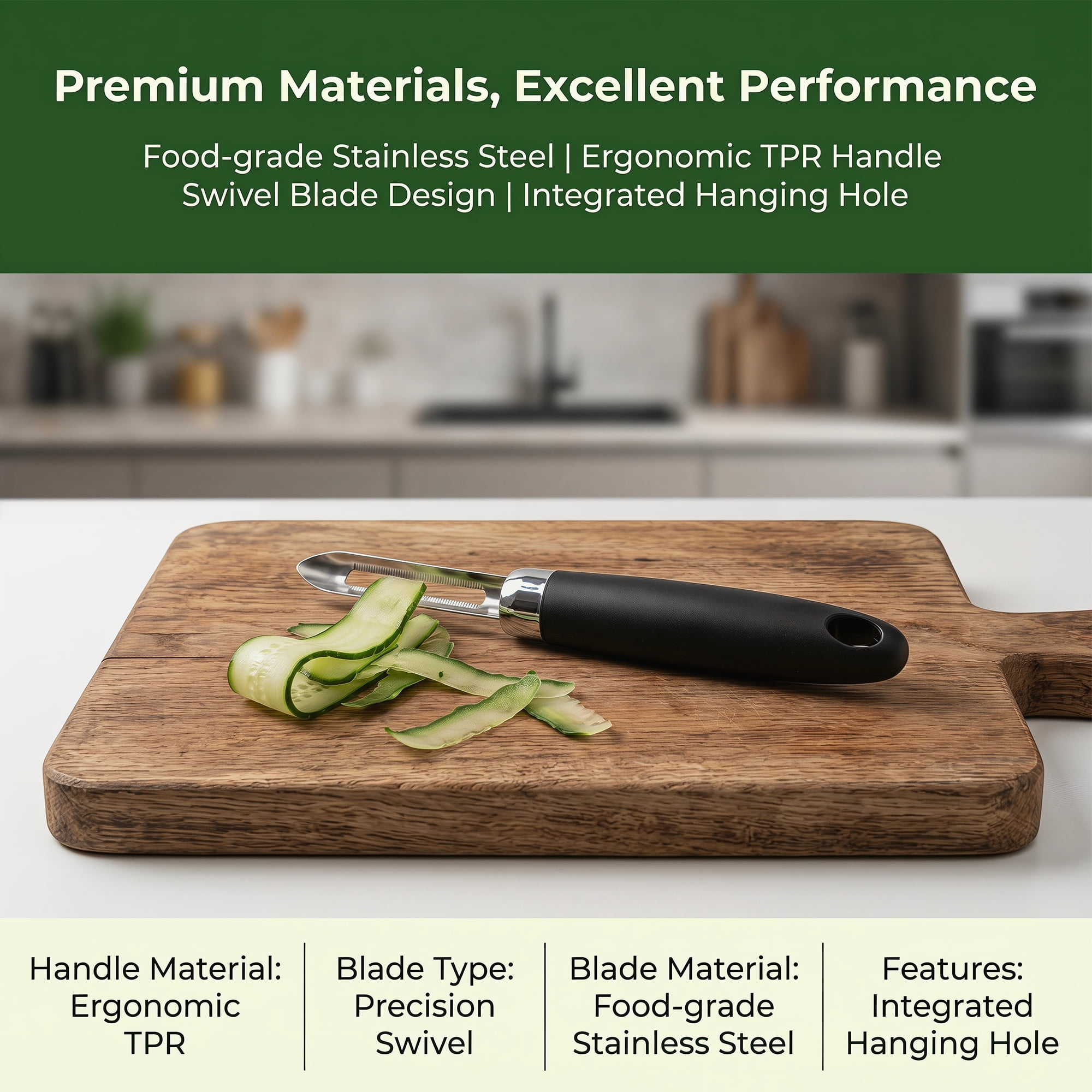 Unique Bargains Useful Stainless Steel Peeler with Ergonomic Handle Black 7.8x1 inch