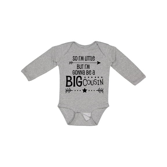 Inktastic So I'm Little, but I'm Gonna Be a Big Cousin Boys or Girls Long Sleeve Baby Bodysuit