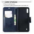 thumbnail image 6 of Allytech Galaxy A10 Case, Slim Fit PU Leather Folio Butterfly Embossed Shockproof Wrist Hand Strap Flip Cards Holder Wallet Case TPU Back Cover for Samsung Galaxy A10, Blue, 6 of 8