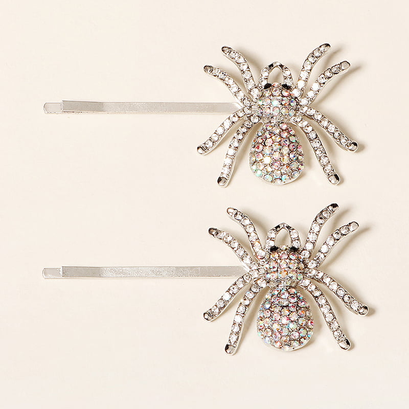 Spider Pin Animal Women Hair Comb Piece Crystal Rhinestone Halloween Jewelry