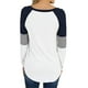 thumbnail image 3 of VISgogo Mujer Casual Patchwork Camiseta, Otoño e Invierno Rayas Manga Larga Cuello Redondo Jersey VISgogo moda, 3 of 5
