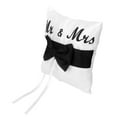 thumbnail image 2 of Cojín de Almohada de Portador de Boda Blanco Elegante Decoración de Lazo Negro Yuyangstore Almohada de satén para anillo de bodas, 2 of 5