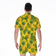thumbnail image 2 of Yellow Tropical Pineapple Pattern Short Sleeve Men'S Rompers, Pineapple Aloha Tropical Fruits Hawaiian Casual Summer Jumpsuits Outfit, 2 of 4