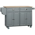thumbnail image 2 of HOMCOM Kitchen Cart Island with Drop Leaf, 2 of 9